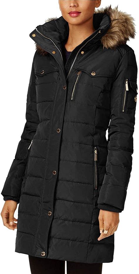 michael kors jacken damen schwarz|michael kors winter jacket women.